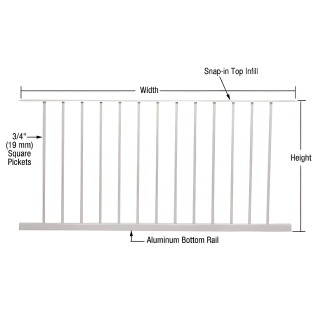 CRL Sky White 200, 300, 350, and 400 Series 60"W x 36"H Picket Panel