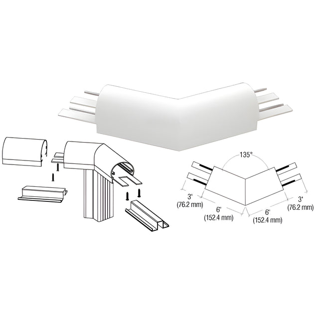 CRL Sky White 300 Series Top Cap 135º Corner