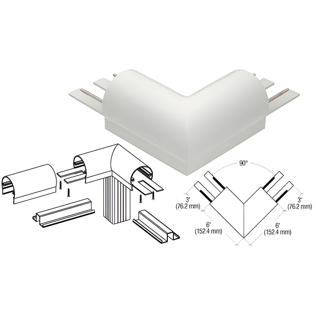CRL Sky White 300 Series Top Cap 90º Corner