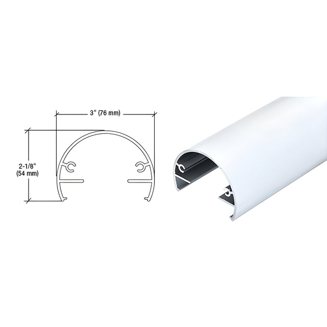 CRL Sky White 300X Series 241" Top Rail