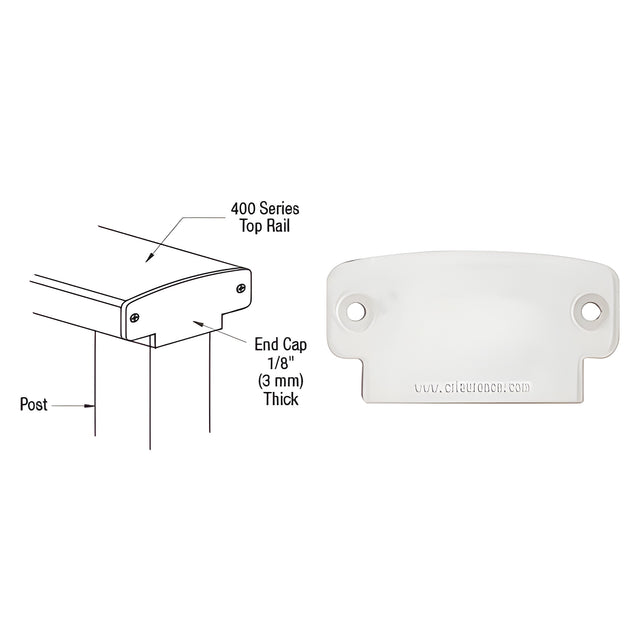CRL Sky White 400 Series Decorative End Cap