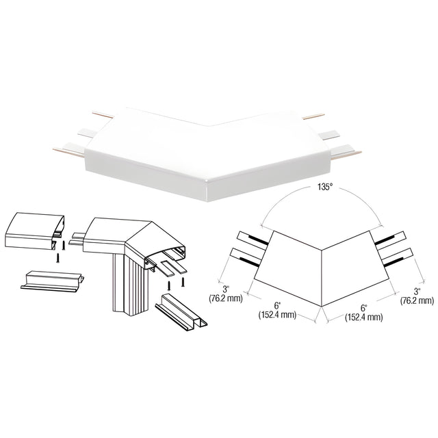 CRL Sky White 400 Series Top Cap 135º Corner