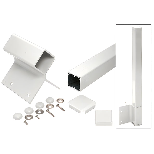 CRL Sky White 48" 100 Series 90º Fascia Mount Post Kit