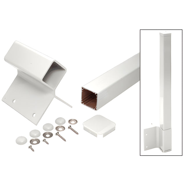CRL Sky White 48" 200, 300, 350, and 400 Series 90 Degree Fascia Mounted Post Kit