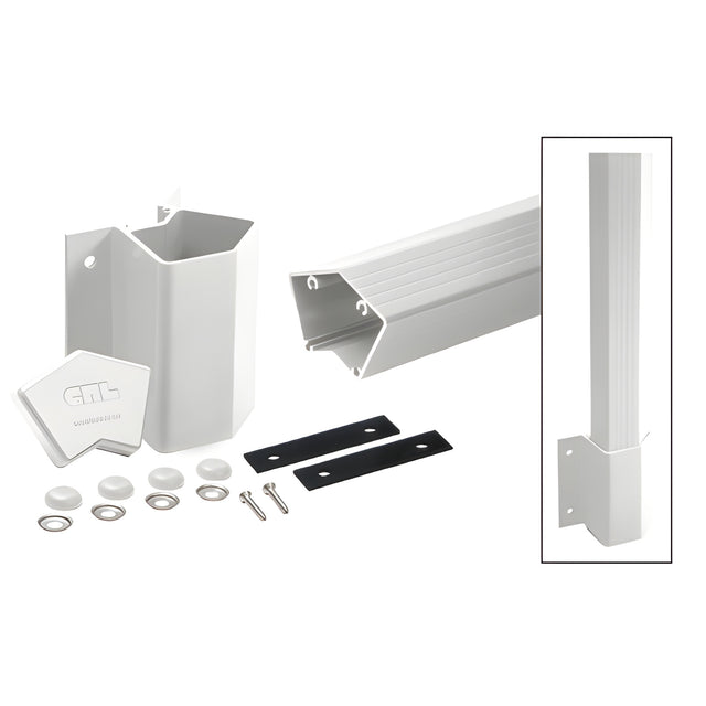 CRL Sky White 48" Outside 135 Degree Fascia Mount Post Kit for 100 Series Rails