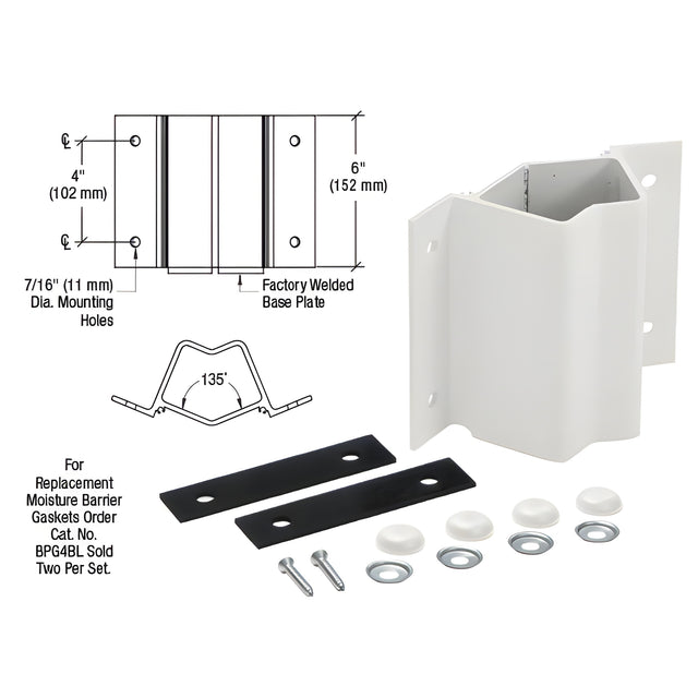 CRL Sky White Inside 135 Degree Fascia Mounted Bracket
