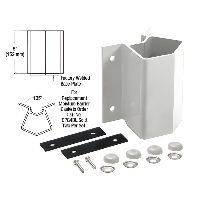 CRL Sky White Outside 135 Degree Fascia Mounted Bracket