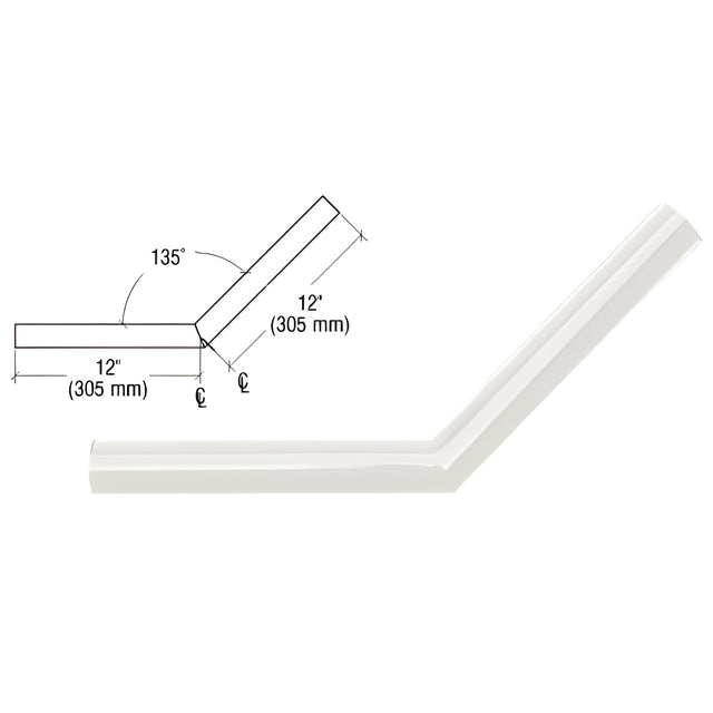 CRL Sky White Quick Connect 135º Corner for 1-1/2" Diameter Tubing
