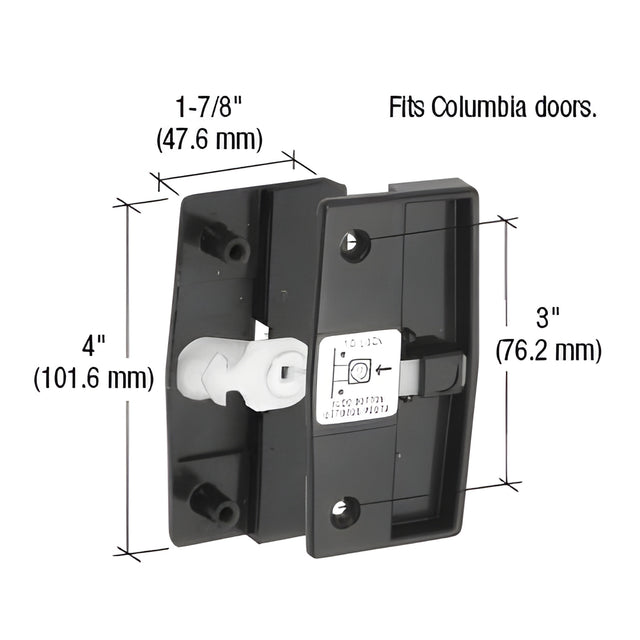 CRL Sliding Screen Door Latch and Pull With 3" Screw Holes for 1/2" Thick Columbia Doors