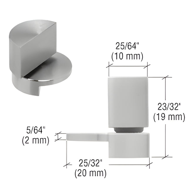 CRL Small Brushed Stainless UV Glass-to-Glass Swing Hinge