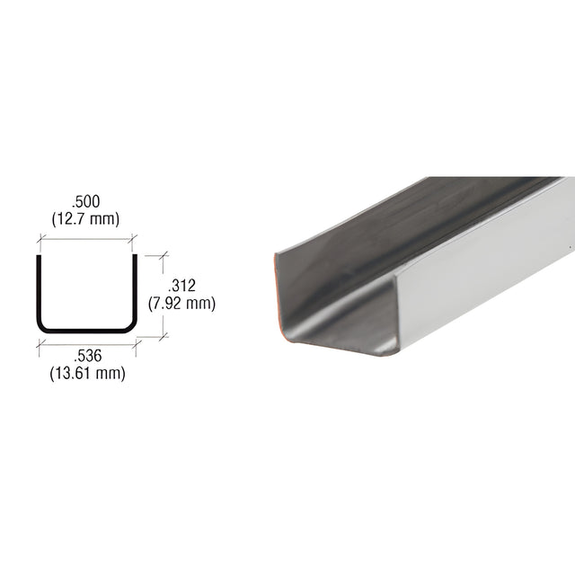 CRL Stainless Steel 1/2" U-Channel