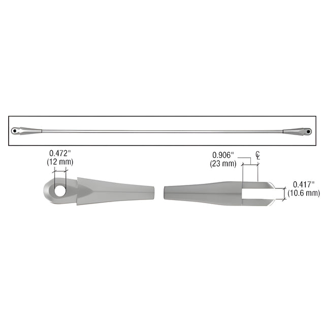 CRL Tension Rod End Fittings for 12mm Rod (Set of 2)