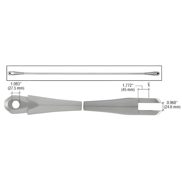 CRL Tension Rod End Fittings for 28mm Rod (Set of 2)