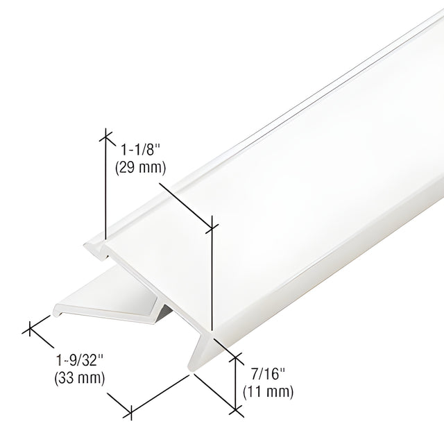 CRL-U.S. Aluminum 1" Pocket Insert Perimeter, White KYNAR® Paint - 24'-2"
