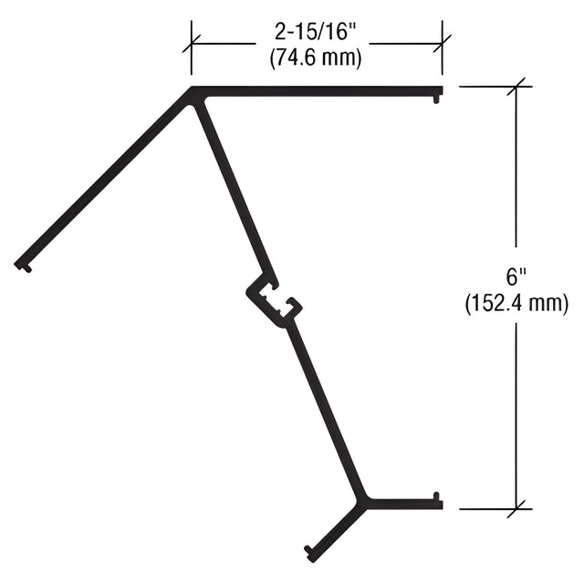 CRL-U.S. Aluminum 135 Degree Corner Mullion, Bronze Black Anodized - 24'-2"