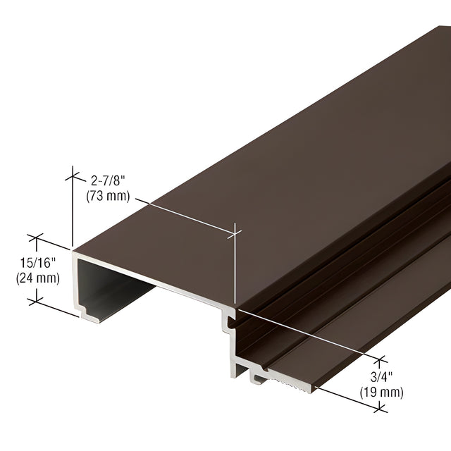 CRL-U.S. Aluminum 2-7/8" Male Split Mullion for Screw Spline Assembly, Bronze Black Anodized - 24'-2"