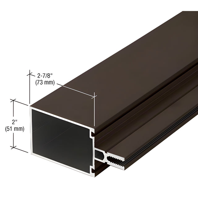 CRL-U.S. Aluminum 2-7/8" Vertical/Horizontal Mullion For Shear Block Assembly, Bronze Black Anodized - 24'-2"