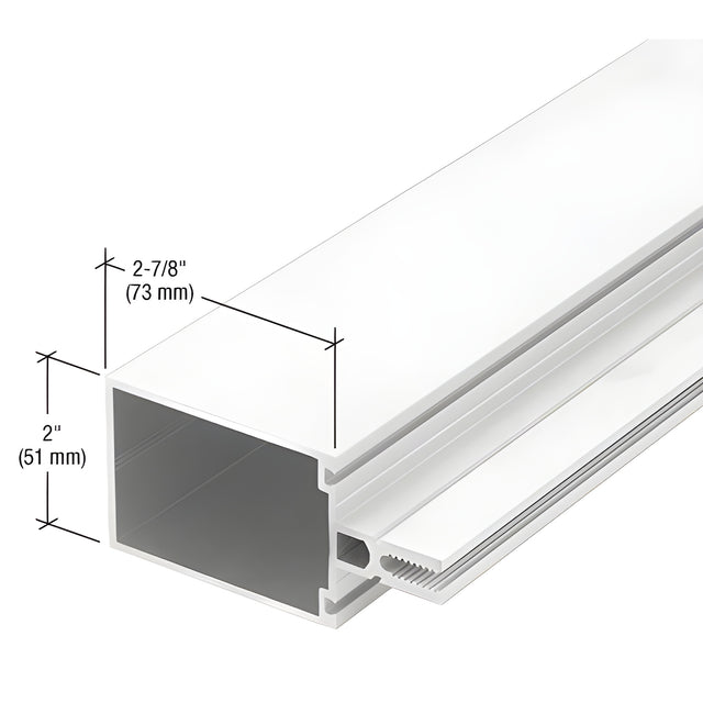CRL-U.S. Aluminum 2-7/8" Vertical/Horizontal Mullion For Shear Block Assembly, White KYNAR® Paint - 24'-2"