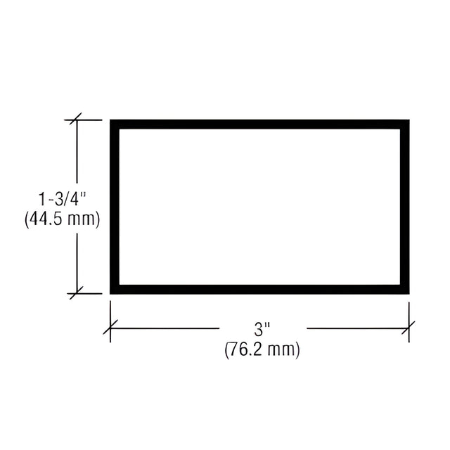 CRL-U.S. Aluminum 3" x 1-3/4" Hollow Tube Extrusion, Dark Bronze Anodized - 21'-2"