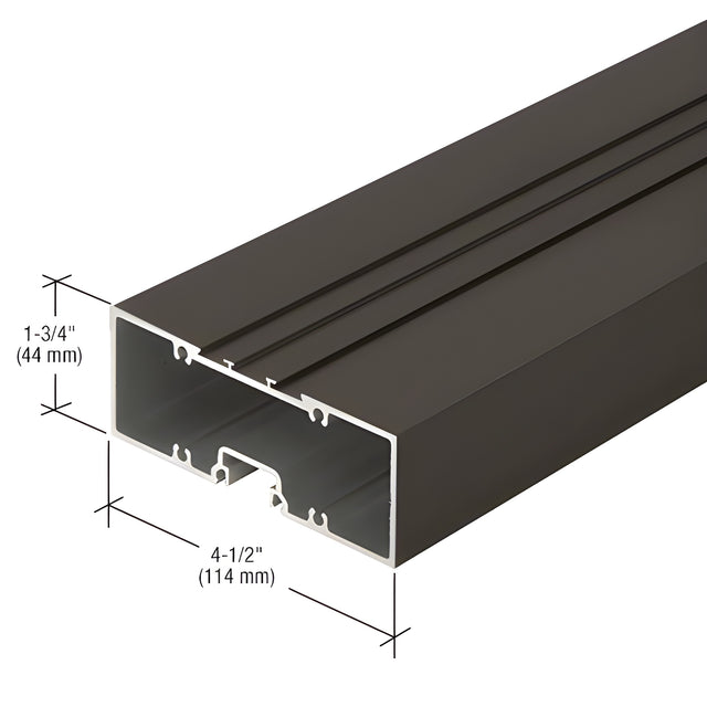CRL-U.S. Aluminum 4-1/2" x 1-3/4" Offset Hung Door Header, Dark Bronze/Black Anodized Class 1 - 21'-4"