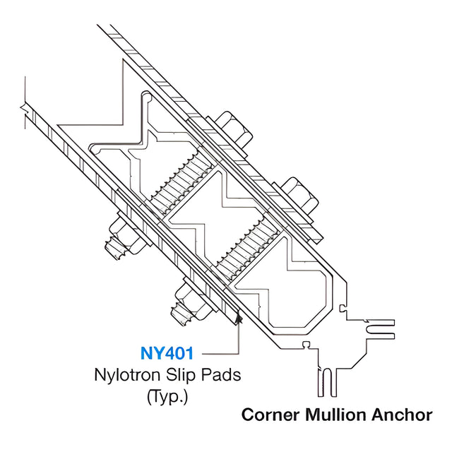 CRL-U.S. Aluminum 4-1/2" x 4-1/2" Nylotron Slip Pad
