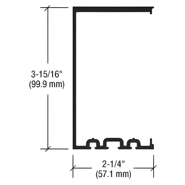 CRL-U.S. Aluminum 4" Butt Glaze Vertical for Panel Assembly, Clear Anodized Class 1 - 24'-2"