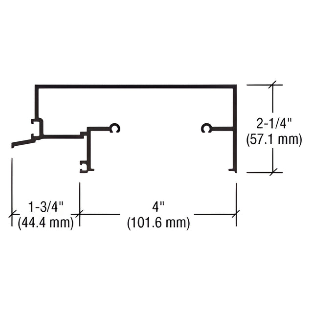CRL-U.S. Aluminum 4" Head Mullion for Panel Assembly, Custom Paint- 24'-2"