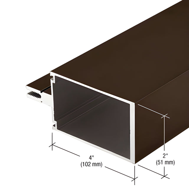 CRL-U.S. Aluminum 4" Heavy Wall Vertical Mullion for Shear Block Assembly, Bronze Black Anodized - 24'-2"