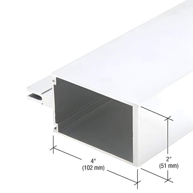 CRL-U.S. Aluminum 4" Heavy Wall Vertical Mullion for Shear Block Assembly, White KYNAR® Paint - 24'-2"