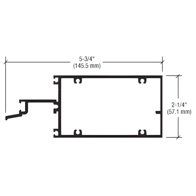 CRL-U.S. Aluminum 4" Intermediate Horizontal Mullion for Panel Assembly, Clear Anodized Class 1 - 24'-2"