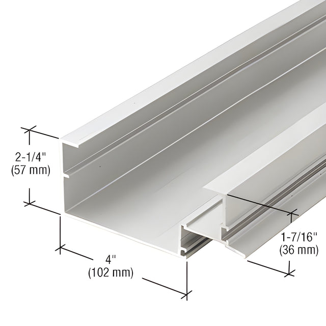 CRL-U.S. Aluminum 4" Open Back Head Mullion for Shear Block Assembly, Clear Anodized Class 1 - 24'-2"