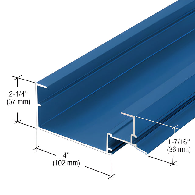 CRL-U.S. Aluminum 4" Open Back Head Mullion for Shear Block Assembly, Custom Paint - 24'-2"