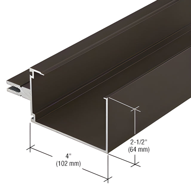 CRL-U.S. Aluminum 4" Open Back Horizontal Mullion, Bronze Black Anodized - 24'-2"