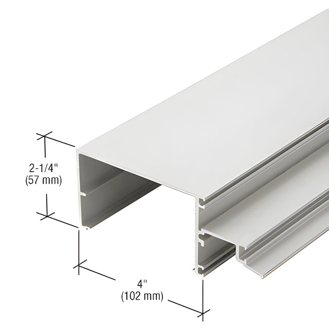 CRL-U.S. Aluminum 4" Open Back Horizontal for Shear Block Assembly, Clear Anodized Class 1 - 24'-2"