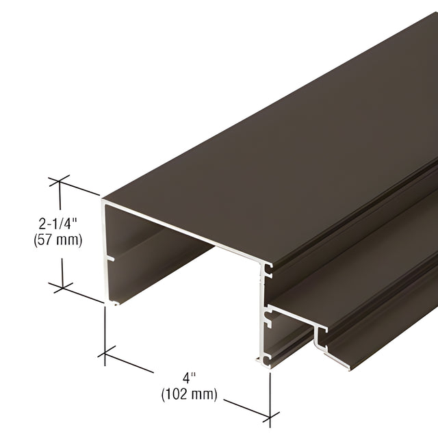 CRL-U.S. Aluminum 4" Open Back Horizontal for Shear Block Assembly, Dark Bronze/Black Anodized Class 1 - 24'-2"