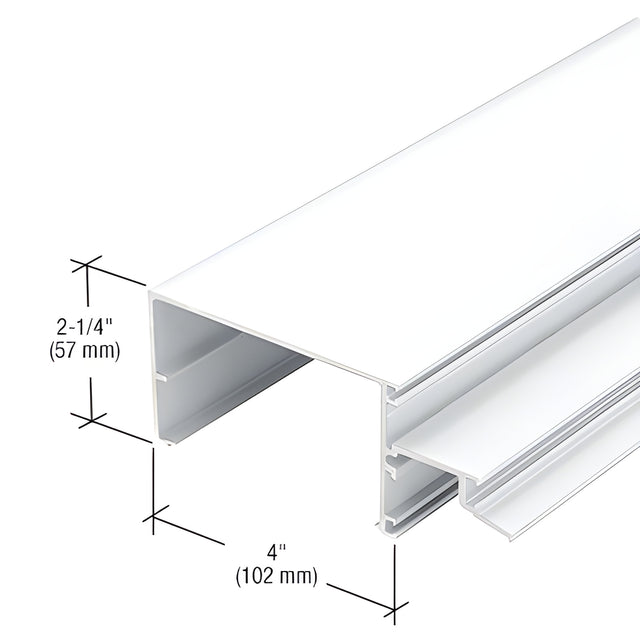 CRL-U.S. Aluminum 4" Open Back Horizontal for Shear Block Assembly, White KYNAR® Paint - 24'-2"