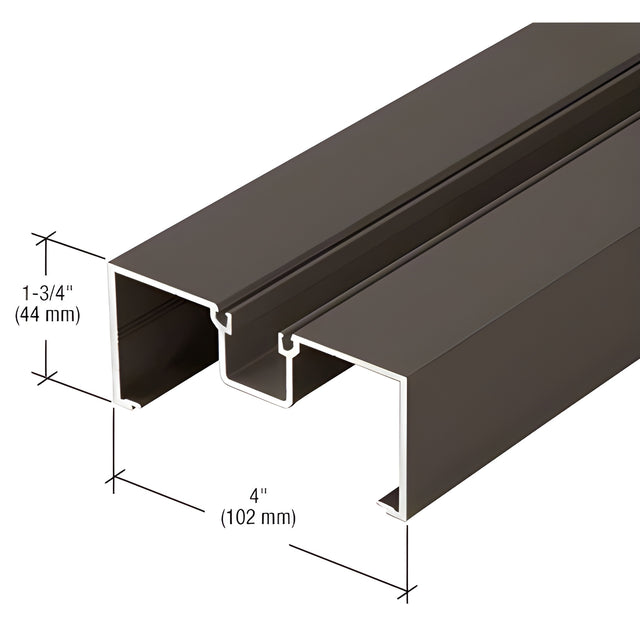 CRL-U.S. Aluminum 4" Open Back Vertical Mullion/Door Jamb, Bronze Black Anodized - 24'-2"