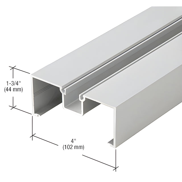 CRL-U.S. Aluminum 4" Open Back Vertical Mullion/Door Jamb, Clear Anodized - 24'-2"