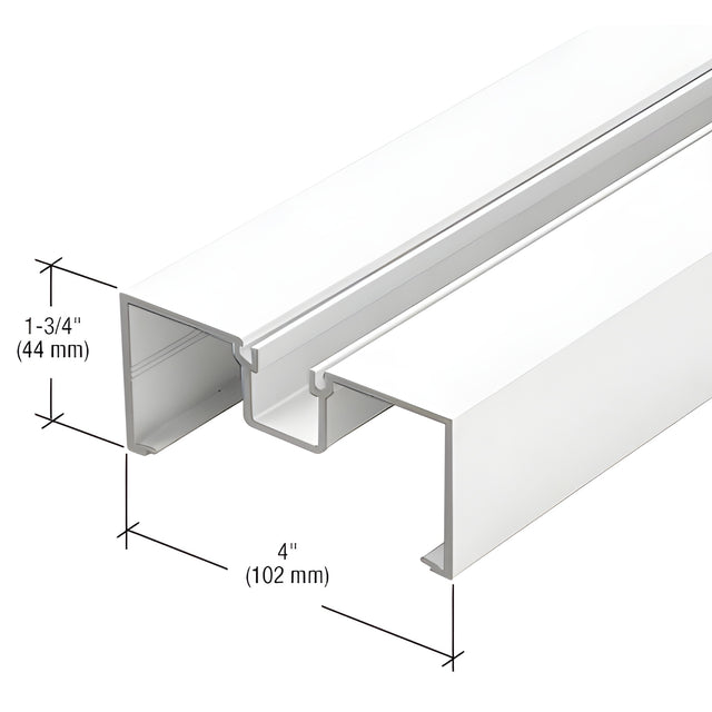 CRL-U.S. Aluminum 4" Open Back Vertical Mullion/Door Jamb, White KYNAR® Paint - 24'-2"