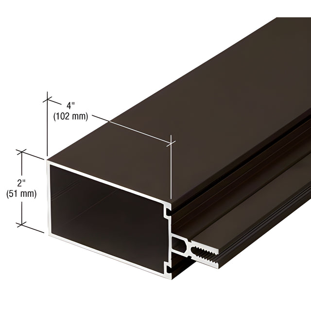 CRL-U.S. Aluminum 4" Vertical/Horizontal Mullion for Shear Block Assembly, Bronze Black Anodized - 24'-2"