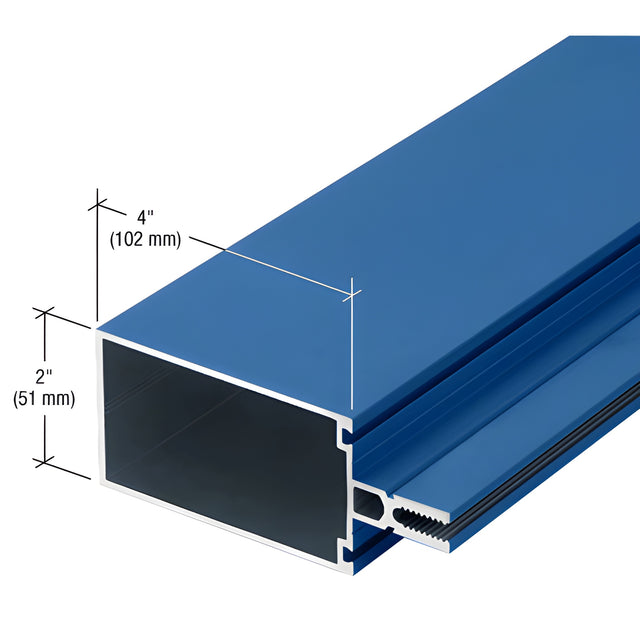 CRL-U.S. Aluminum 4" Vertical/Horizontal Mullion for Shear Block Assembly, Custom Paint - 24'-2"
