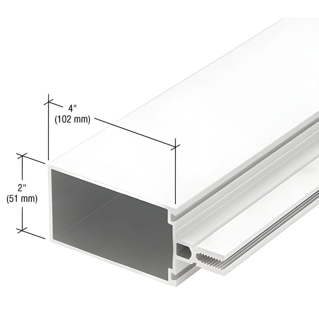 CRL-U.S. Aluminum 4" Vertical/Horizontal Mullion for Shear Block Assembly, White KYNAR® Paint - 24'-2"