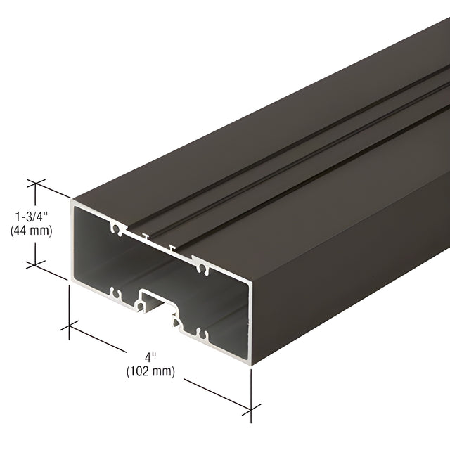 CRL-U.S. Aluminum 4" x 1-3/4" Offset Hung Door Header, Bronze Black Anodized - 21'-4"