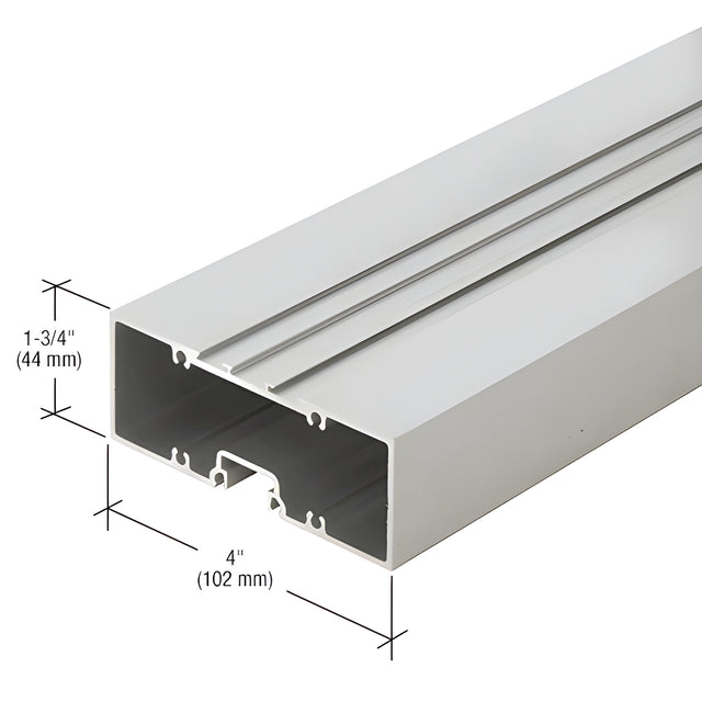 CRL-U.S. Aluminum 4" x 1-3/4" Offset Hung Door Header, Clear Anodized - 21'-4"