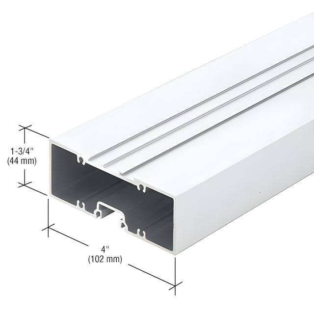 CRL-U.S. Aluminum 4" x 1-3/4" Offset Hung Door Header, White KYNAR® Paint - 21'-4"