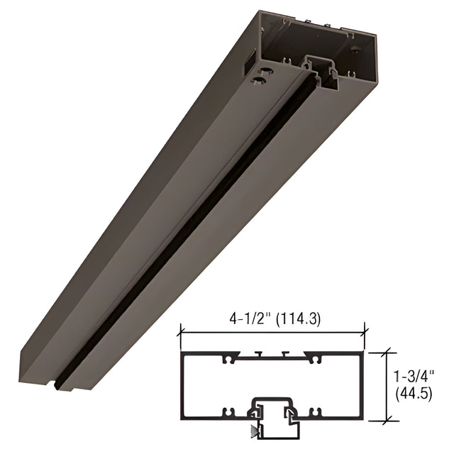 CRL-U.S. Aluminum 450 Series 1-3/4" x 4-1/2" Single Door Header, Right Hand Prepped for Offset Pivots, Dark Bronze Anodized - 36"