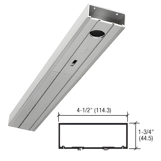 CRL-U.S. Aluminum 450 Series 1-3/4" x 4-1/2" Single Door Header Prepped for Center Pivots, Clear Anodized Class 1- 36"