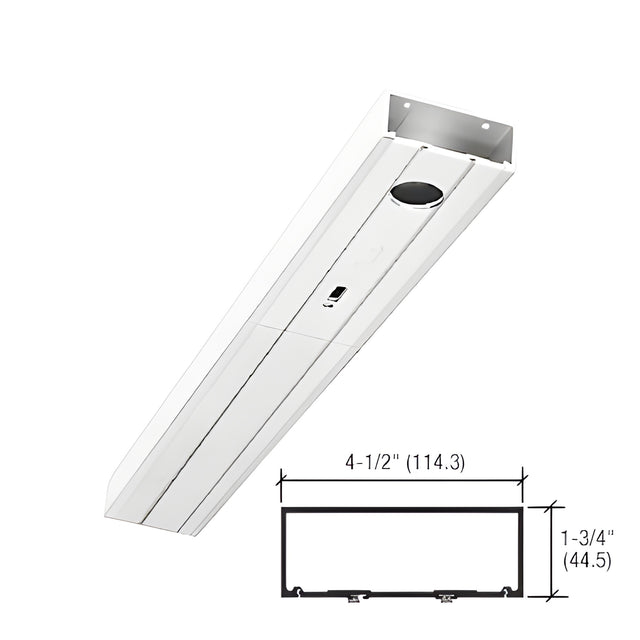 CRL-U.S. Aluminum 450 Series 1-3/4" x 4-1/2" Single Door Header Prepped for Center Pivots, White Kynar® Paint- 36"