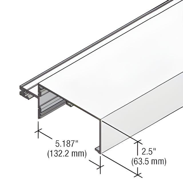 CRL-U.S. Aluminum 5-1/4" Open Back Roll Over Horizontal Mullion for StormWall XL, Clear Anodized Class 1