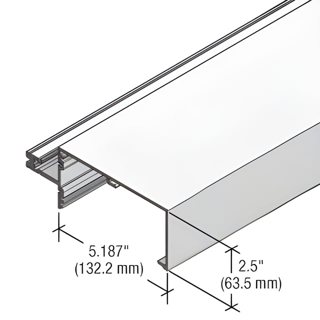 CRL-U.S. Aluminum 5-1/4" Open Back Roll Under Horizontal Mullion for StormWall XL, Clear Anodized Class 1